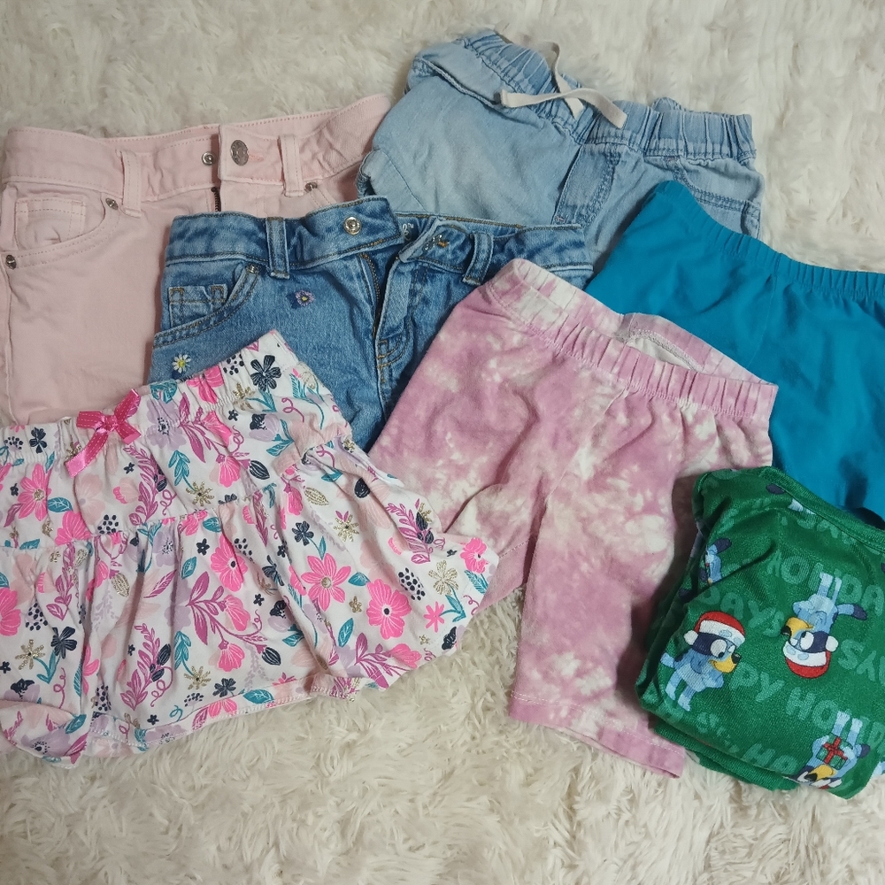 Kids Colorful Shorts / Leggings / Skirt Bundle
